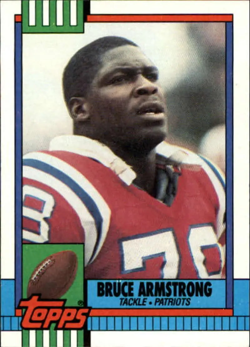 1990 Topps #419 Bruce Armstrong EX Excellent New England Patriots Football Card - Football Card Single