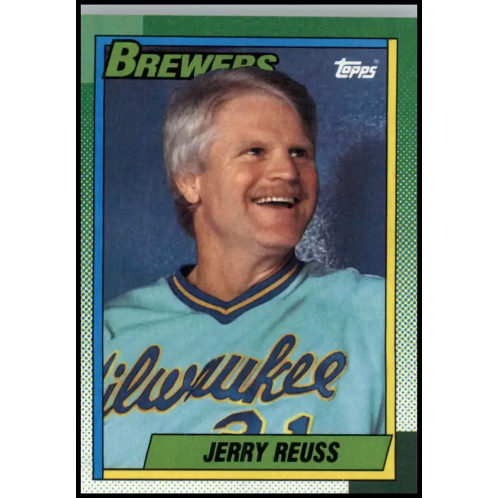1990 Topps #424 Jerry Reuss NM-MT Milwaukee Brewers Baseball Card - Baseball Card Single