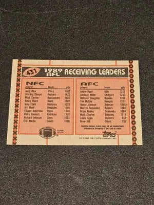 1990 Topps #431 1989 Receiving Leaders (Jerry Rice / Andre Reed) LL - Football Card Single