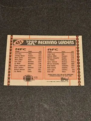 1990 Topps #431 1989 Receiving Leaders (Jerry Rice / Andre Reed) LL - Football Card Single