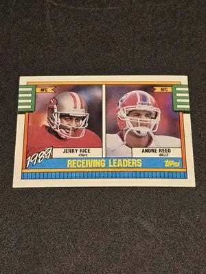 1990 Topps #431 1989 Receiving Leaders (Jerry Rice / Andre Reed) LL - Football Card Single