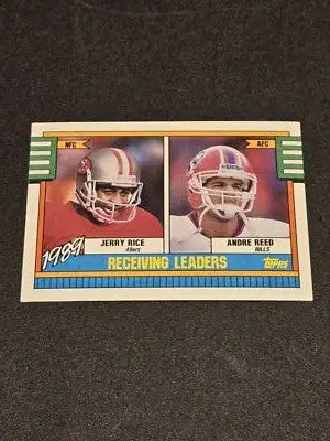 1990 Topps #431 1989 Receiving Leaders (Jerry Rice / Andre Reed) LL - Football Card Single