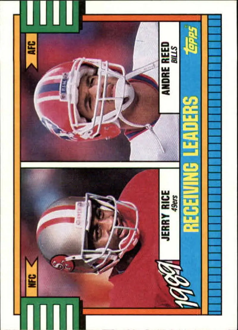 1990 Topps #431 Jerry Rice/Andre Reed EX Excellent San Francisco 49ers/Buffalo Bills Football Card - Football Card