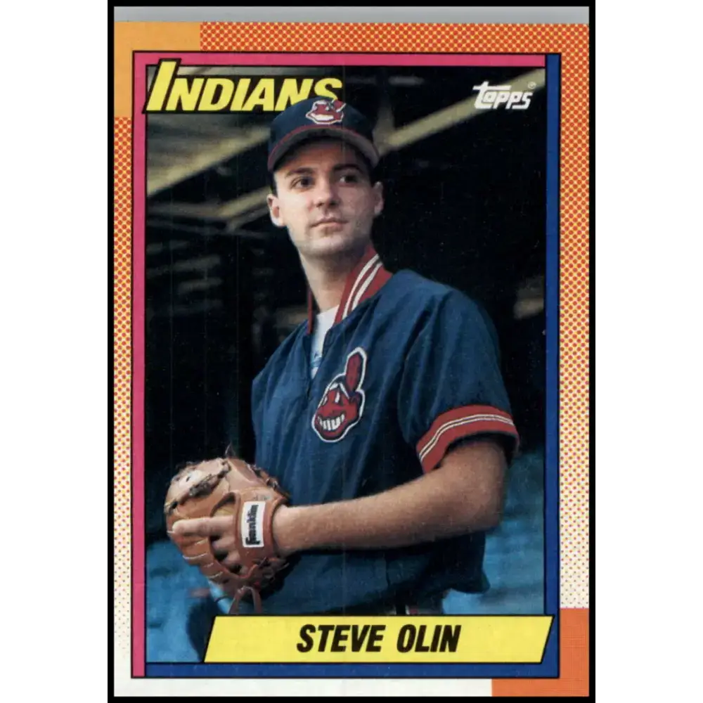 1990 Topps #433 Steve Olin NM-MT RC Rookie Cleveland Indians Baseball Card - Baseball Card Single