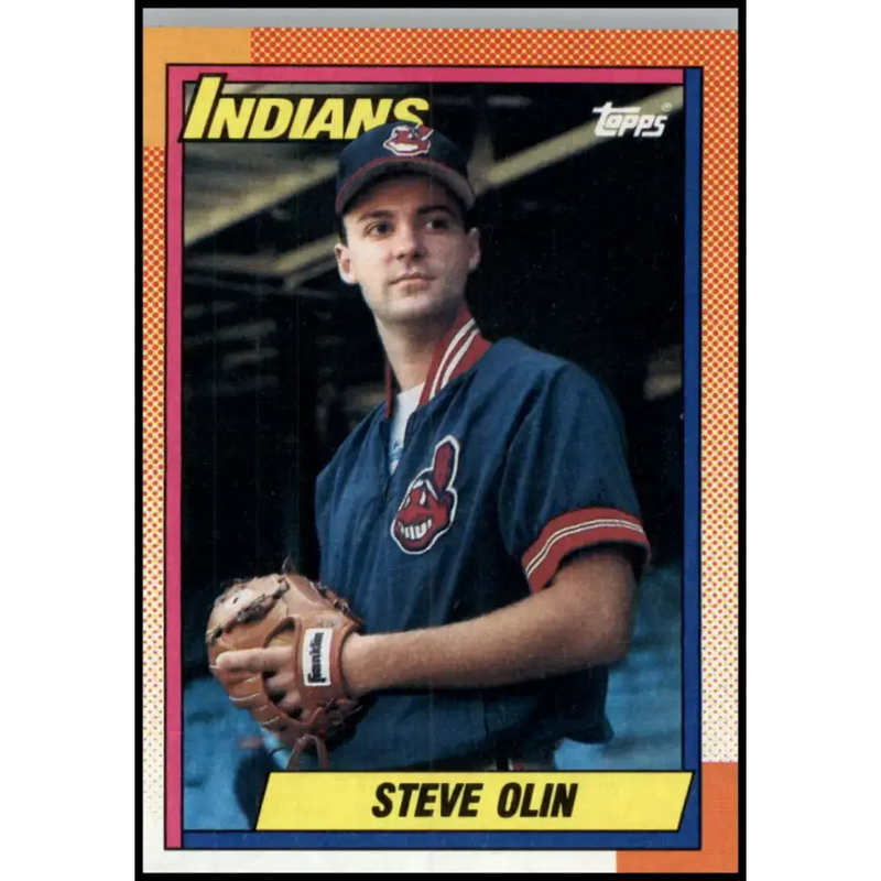 1990 Topps #433 Steve Olin NM-MT RC Rookie Cleveland Indians Baseball Card - Baseball Card Single
