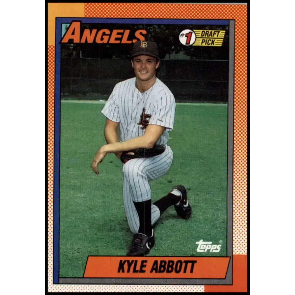 1990 Topps #444 Kyle Abbott FDP NM-MT RC Rookie California Angels Baseball Card - Baseball Card Single