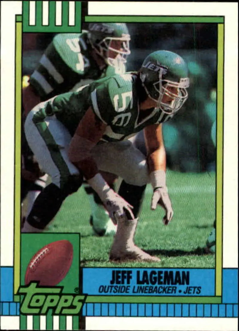 1990 Topps #449 Jeff Lageman EX Excellent New York Jets Football Card - Football Card Single