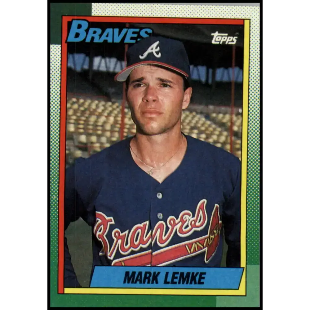 1990 Topps #451 Mark Lemke NM-MT Atlanta Braves Baseball Card - Baseball Card Single