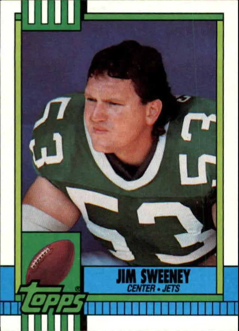 1990 Topps #452 Jim Sweeney EX Excellent New York Jets Football Card - Football Card Single