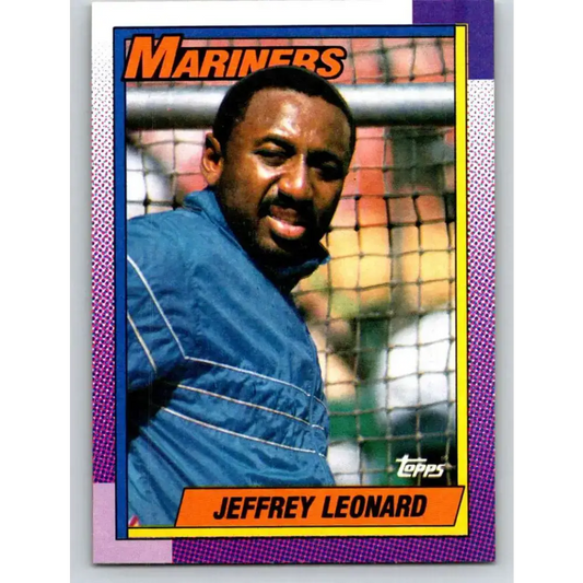 1990 Topps #455 Jeffrey Leonard NM-MT Seattle Mariners Baseball Card - Baseball Card Single