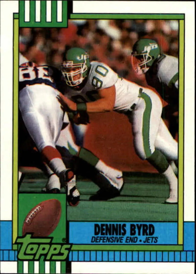 1990 Topps #458 Dennis Byrd EX Excellent RC Rookie New York Jets Football Card - Football Card Single
