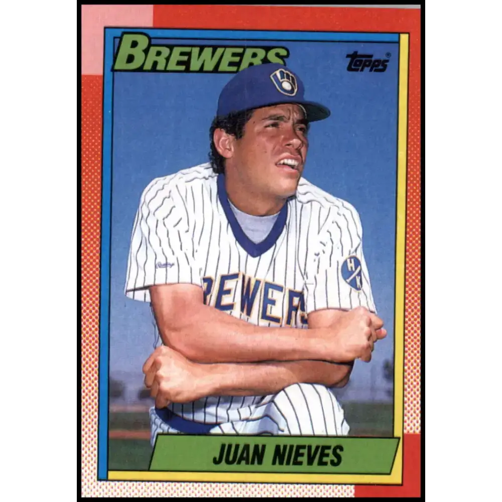1990 Topps #467 Juan Nieves NM-MT Milwaukee Brewers Baseball Card - Baseball Card Single