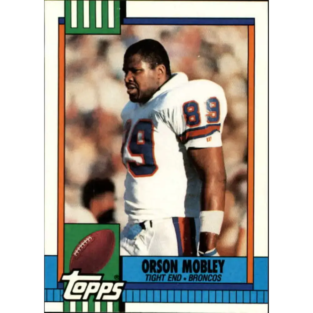 1990 Topps #47 Orson Mobley EX Excellent RC Rookie Denver Broncos Football Card - Football Card Single