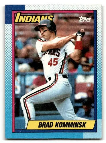 1990 Topps #476 Brad Komminsk Cleveland Indians Baseball Cards EX/NM ID:59118 - Baseball Card Single