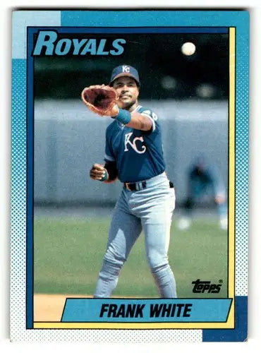 1990 Topps #479 Frank White Kansas City Royals Baseball Cards EX/NM ID:55644 - Baseball Card Single