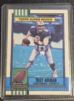 1990 Topps #482 Troy Aikman Disclaimer on Back - Football Card Single