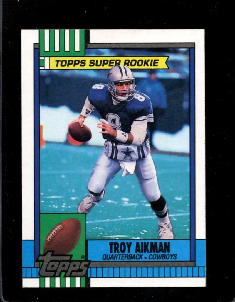 1990 Topps #482 Troy Aikman EX Excellent RC Rookie Dallas Cowboys Football Card
