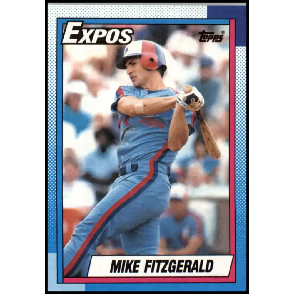 1990 Topps #484 Mike Fitzgerald NM-MT Montreal Expos Baseball Card - Baseball Card Single