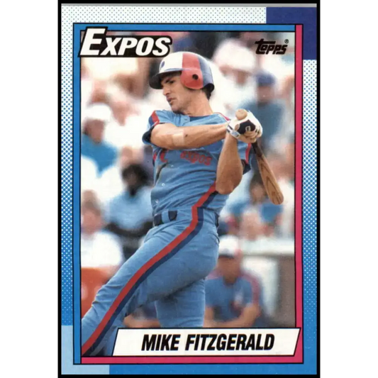 1990 Topps #484 Mike Fitzgerald NM-MT Montreal Expos Baseball Card - Baseball Card Single