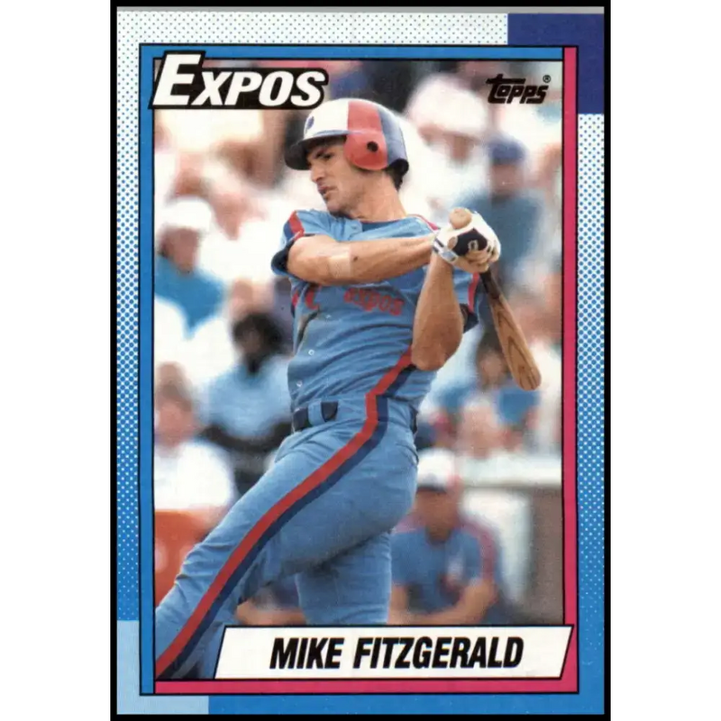 1990 Topps #484 Mike Fitzgerald NM-MT Montreal Expos Baseball Card - Baseball Card Single