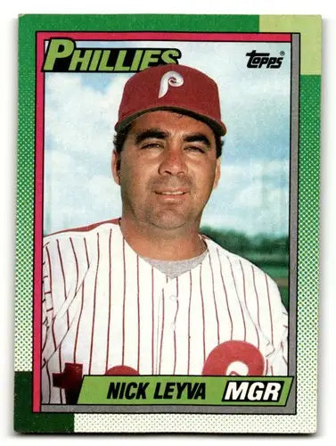 Original gloss baseball card featuring Nick Leyva of the Philadelphia Phillies