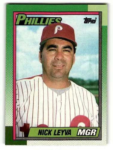 1990 Topps #489 Nick Leyva Philadelphia Phillies Baseball Cards EX/N ID:53732 - Baseball Card Single