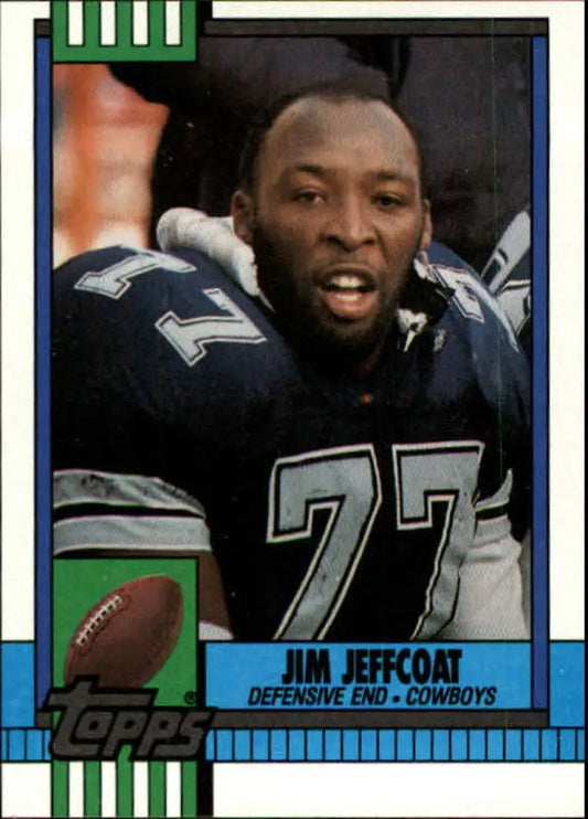 1990 Topps #491 Jim Jeffcoat EX Excellent Dallas Cowboys Football Card