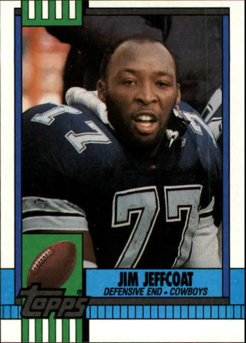 1990 Topps #491 Jim Jeffcoat EX Excellent Dallas Cowboys Football Card - Football Card Single