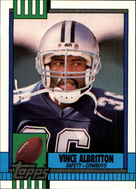 1990 Topps #492 Vince Albritton EX Excellent RC Rookie Dallas Cowboys Football Card