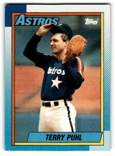 1990 Topps #494 Terry Puhl Houston Astros Baseball Cards EX/NM ID:55629 - Baseball Card Single