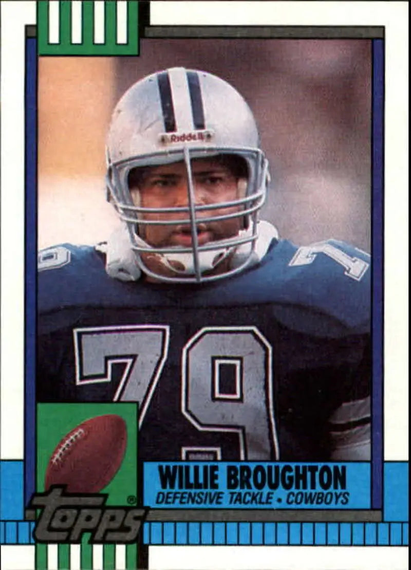 1990 Topps #496 Willie Broughton EX Excellent Dallas Cowboys Football Card - Football Card Single