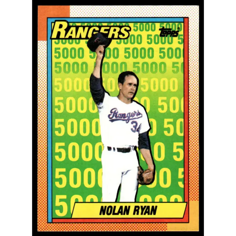 1990 Topps #5 Nolan Ryan EX/NM Texas Rangers Baseball Card - Baseball Card Single