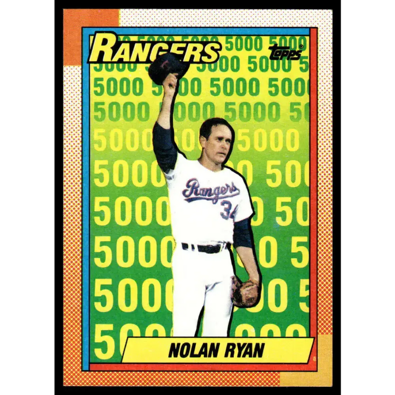 1990 Topps #5 Nolan Ryan EX/NM Texas Rangers Baseball Card - Baseball Card Single