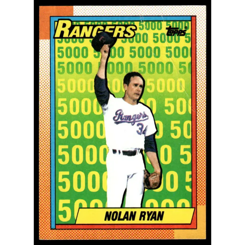 1990 Topps #5 Nolan Ryan EX/NM Texas Rangers Baseball Card - Baseball Card Single