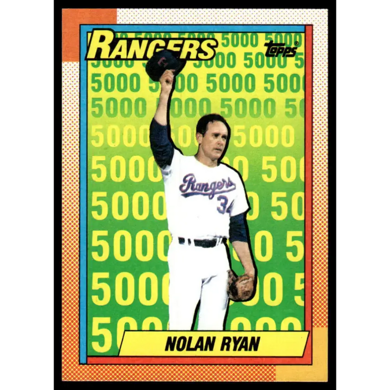 1990 Topps #5 Nolan Ryan EX/NM Texas Rangers Baseball Card - Baseball Card Single