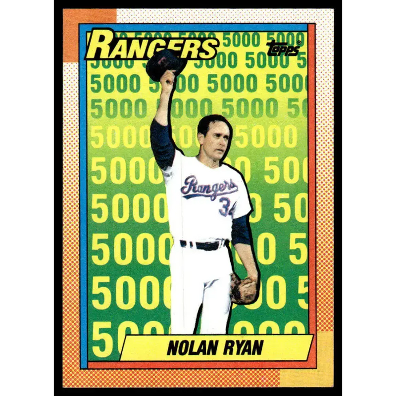 1990 Topps #5 Nolan Ryan EX/NM Texas Rangers Baseball Card - Baseball Card Single