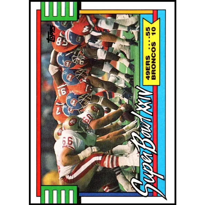 1990 Topps #5 Super Bowl XXIV EX Excellent San Francisco 49ers/Denver Broncos Football Card - Football Card Single