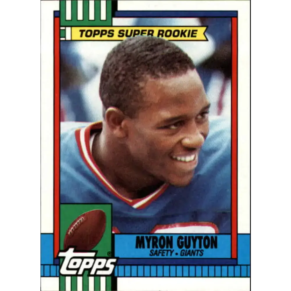 1990 Topps #50 Myron Guyton EX Excellent RC Rookie New York Giants Football Card - Football Card Single
