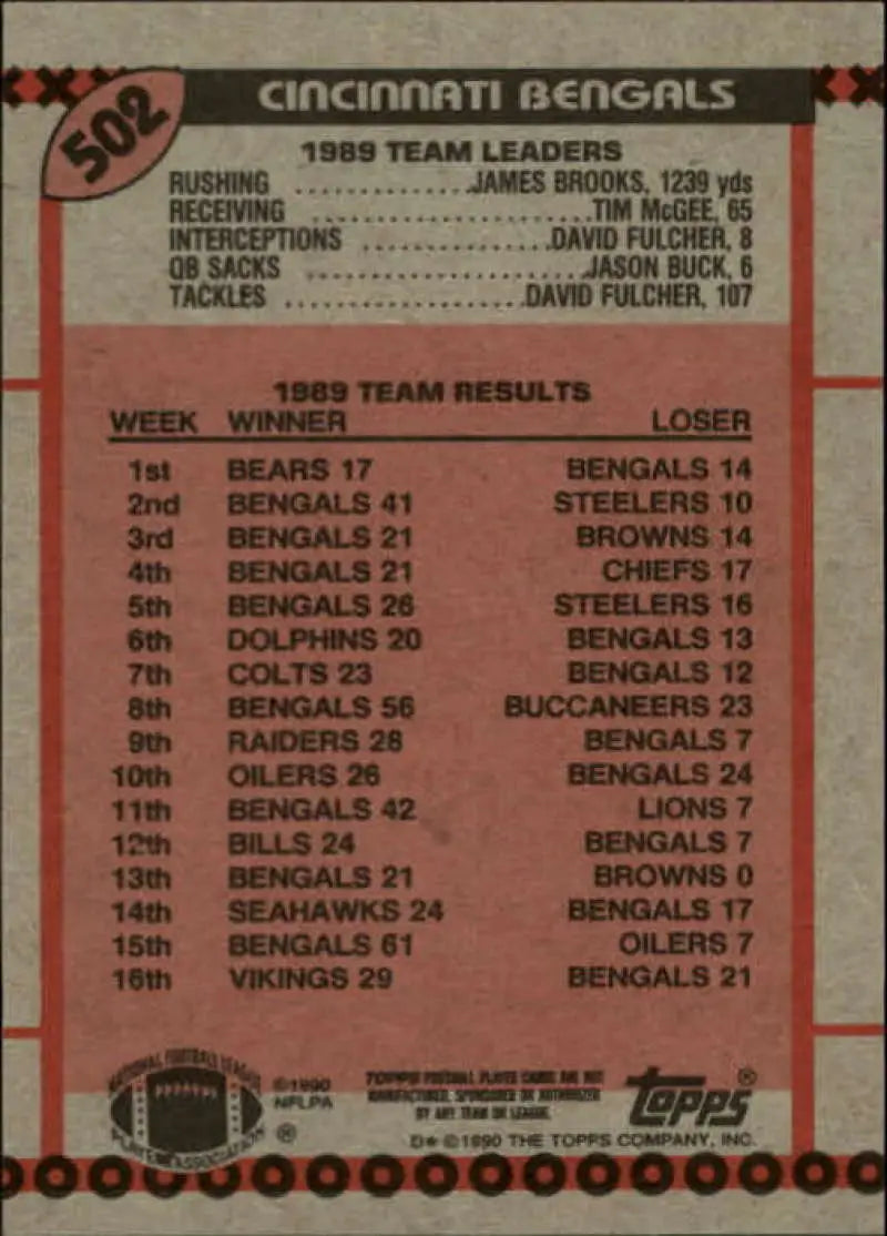 1990 Topps #502 Boomer Esiason EX Excellent Cincinnati Bengals Football Card - Football Card Single