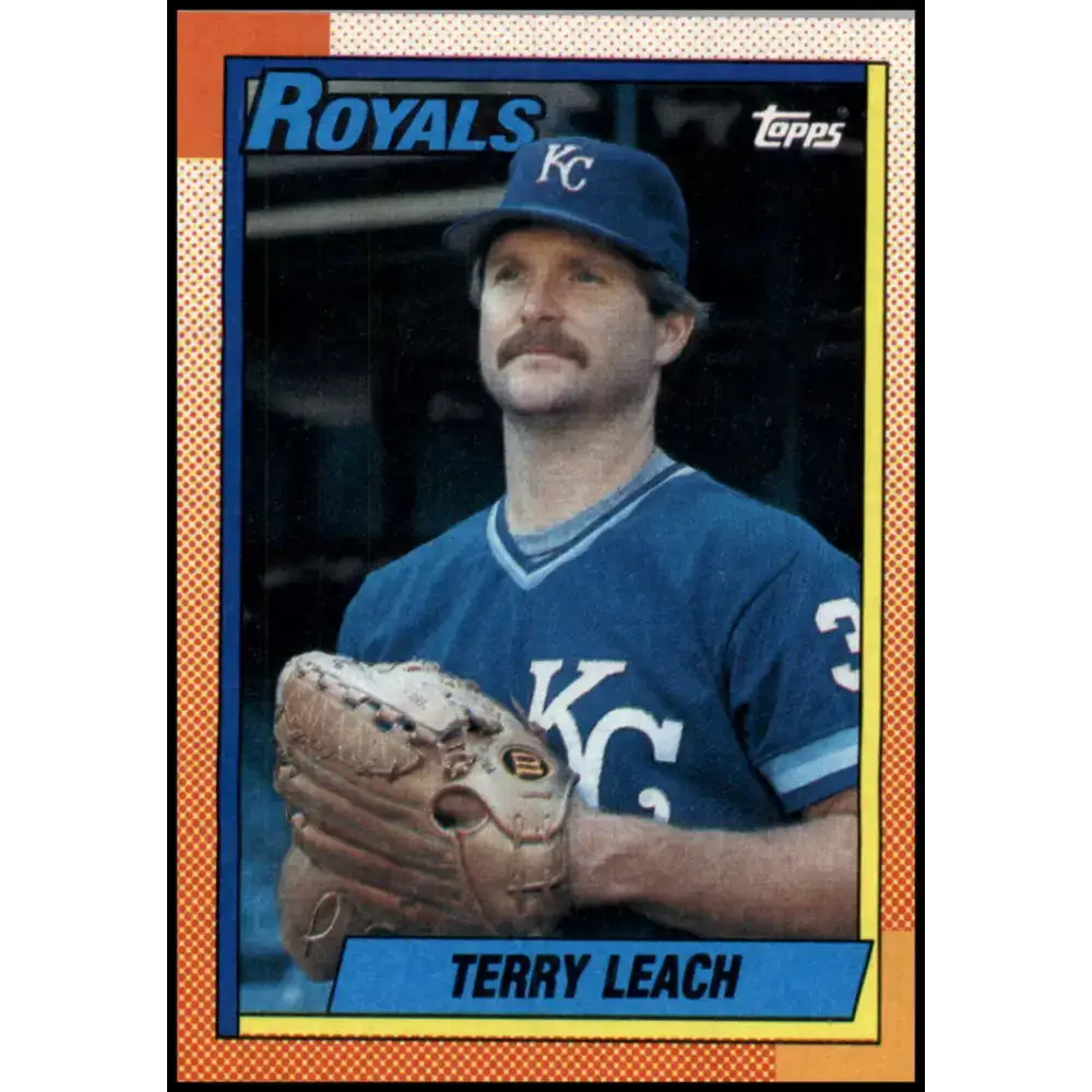 1990 Topps #508 Terry Leach NM-MT Kansas City Royals Baseball Card - Baseball Card Single