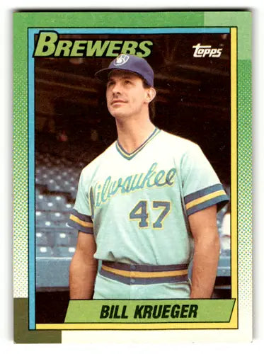 Original gloss of 1990 Topps Bill Krueger baseball card from Brewers collection