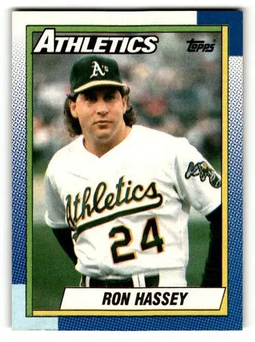 1990 Topps #527 Ron Hassey Oakland Athletics Baseball Cards EX/NM ID:53576 - Baseball Card Single