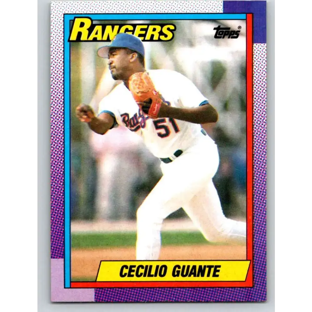 1990 Topps #532 Cecilio Guante NM-MT Texas Rangers Baseball Card - Baseball Card Single