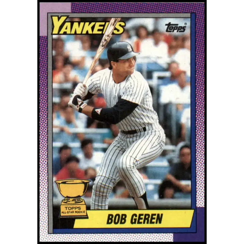 1990 Topps #536 Bob Geren NM-MT New York Yankees Baseball Card - Baseball Card Single
