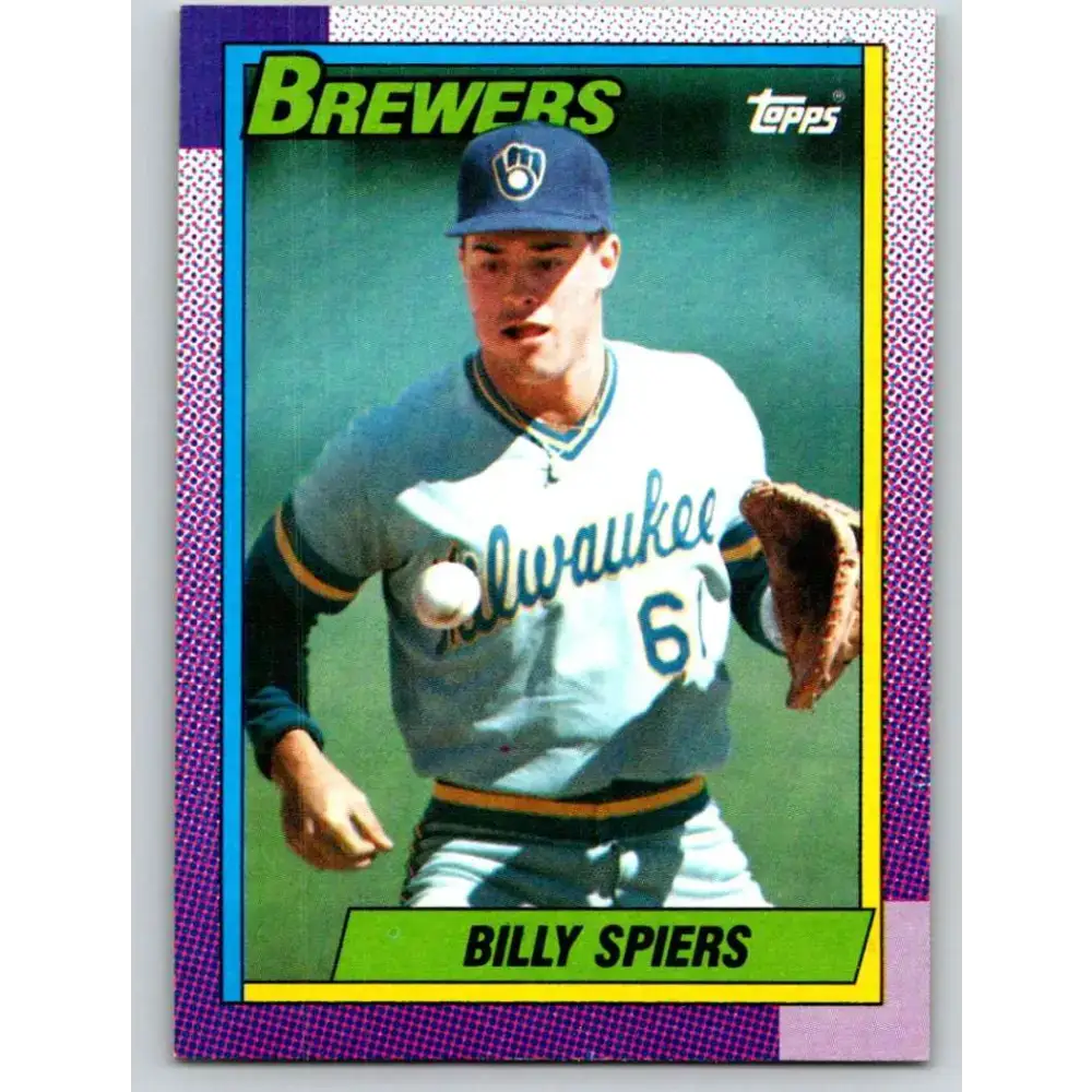 1990 Topps #538 Bill Spiers UER NM-MT Milwaukee Brewers Baseball Card - Baseball Card Single