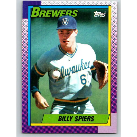 1990 Topps #538 Bill Spiers UER NM-MT Milwaukee Brewers Baseball Card - Baseball Card Single