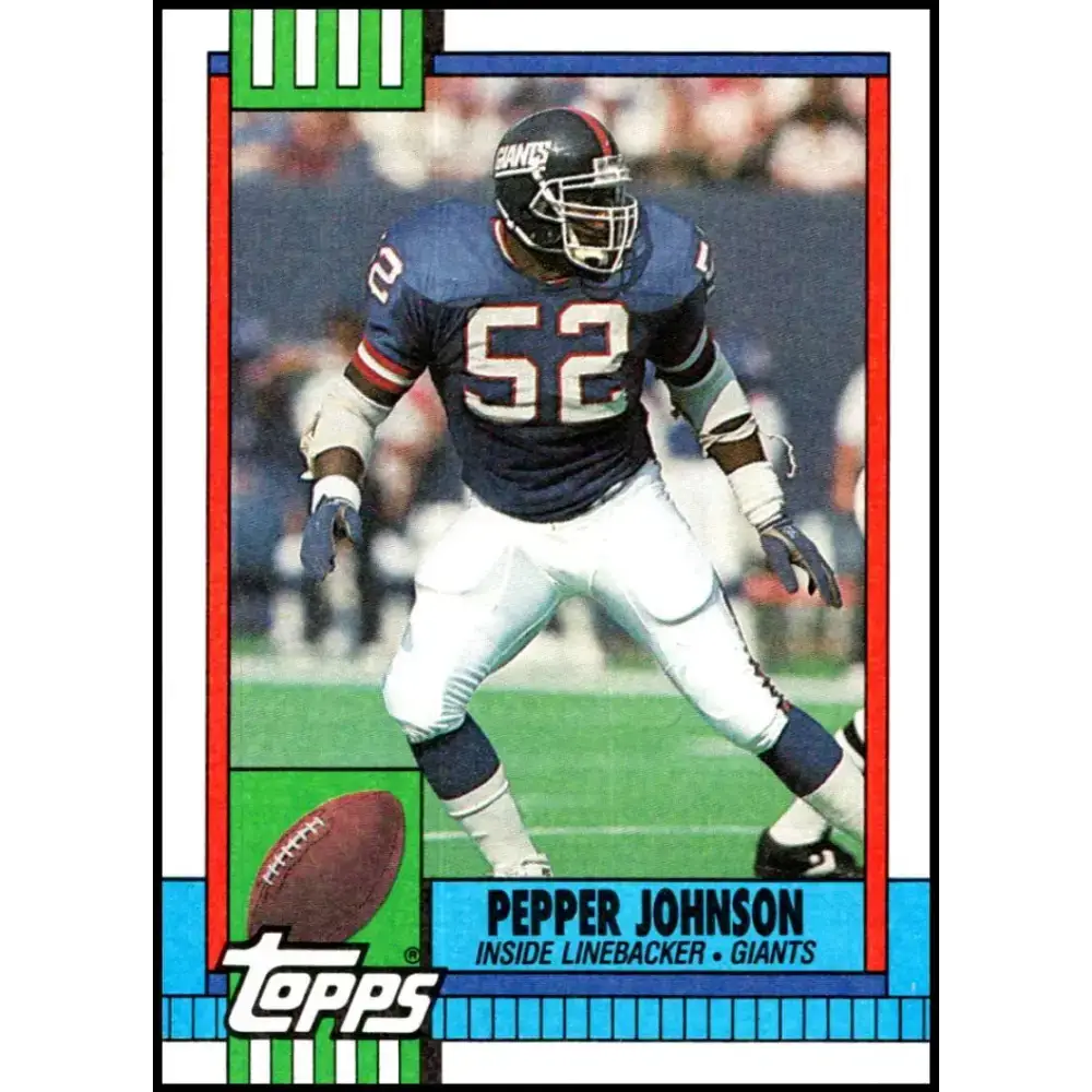 1990 Topps #54 Pepper Johnson EX Excellent New York Giants Football Card - Football Card Single