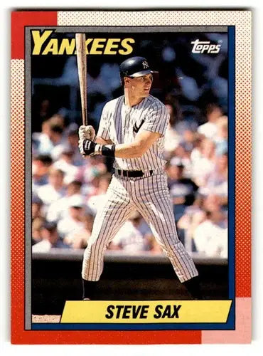 1990 Topps #560 Steve Sax New York Yankees Baseball Cards EX/NM ID:53717 - Baseball Card Single