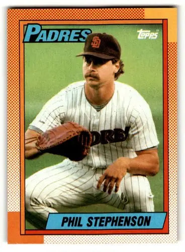 Original gloss Phil Stephenson San Diego Padres baseball card from 1990 Topps #584