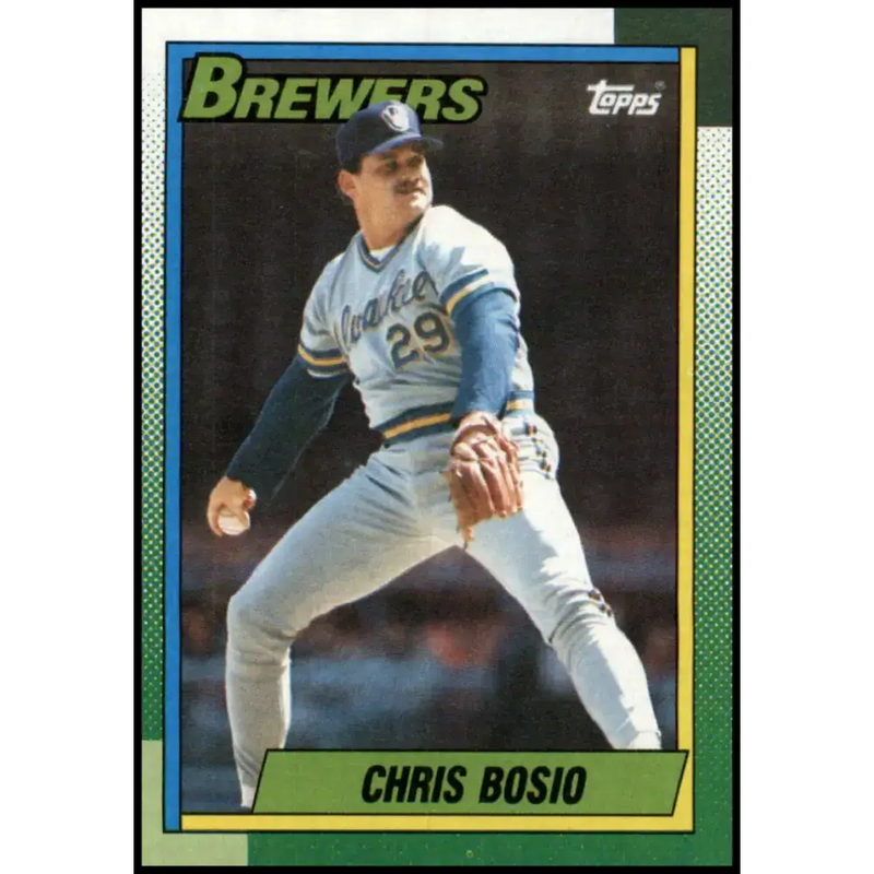1990 Topps #597 Chris Bosio NM-MT Milwaukee Brewers Baseball Card - Baseball Card Single